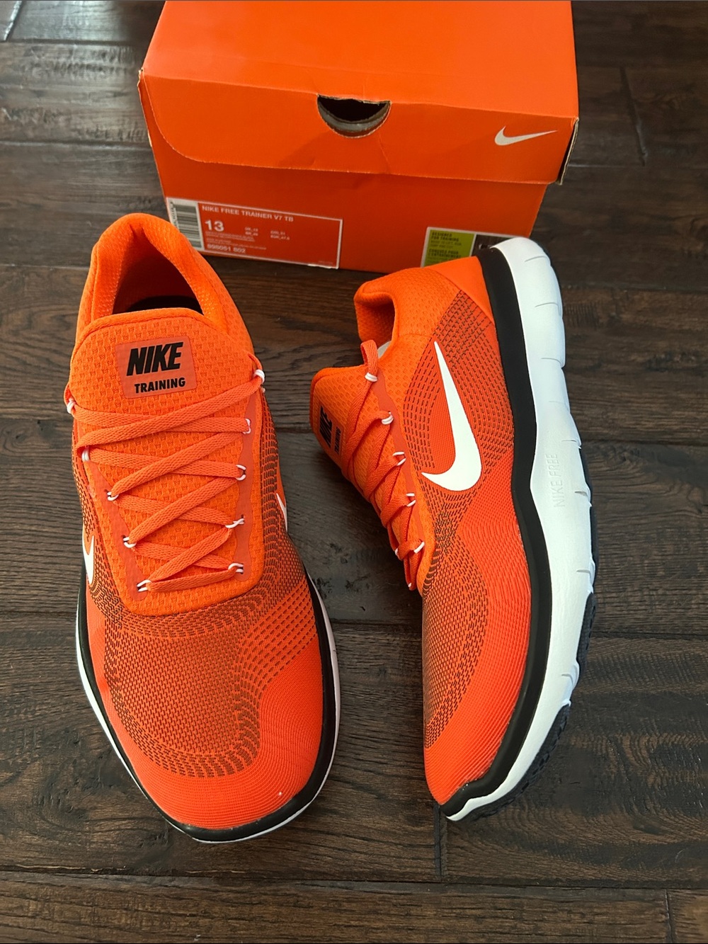 Nike Orange and White Training Shoes